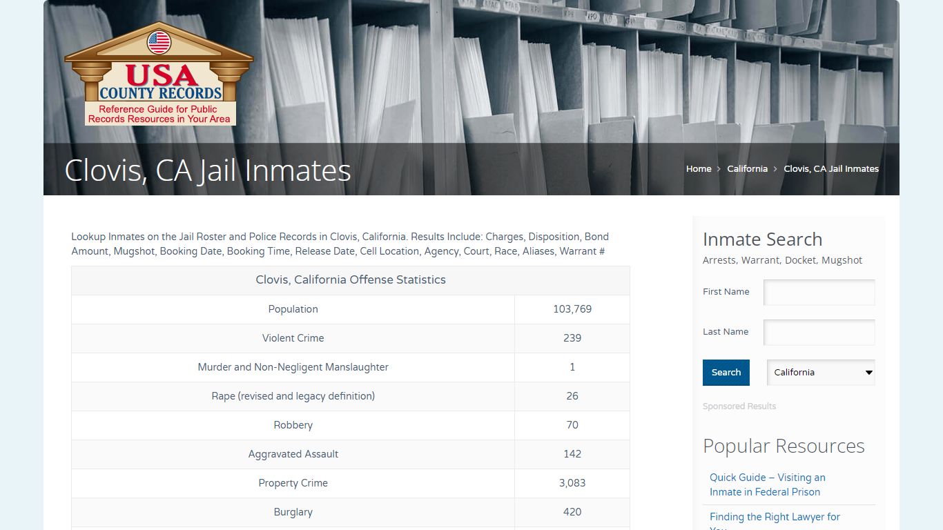 Clovis, CA Jail Inmates | Name Search